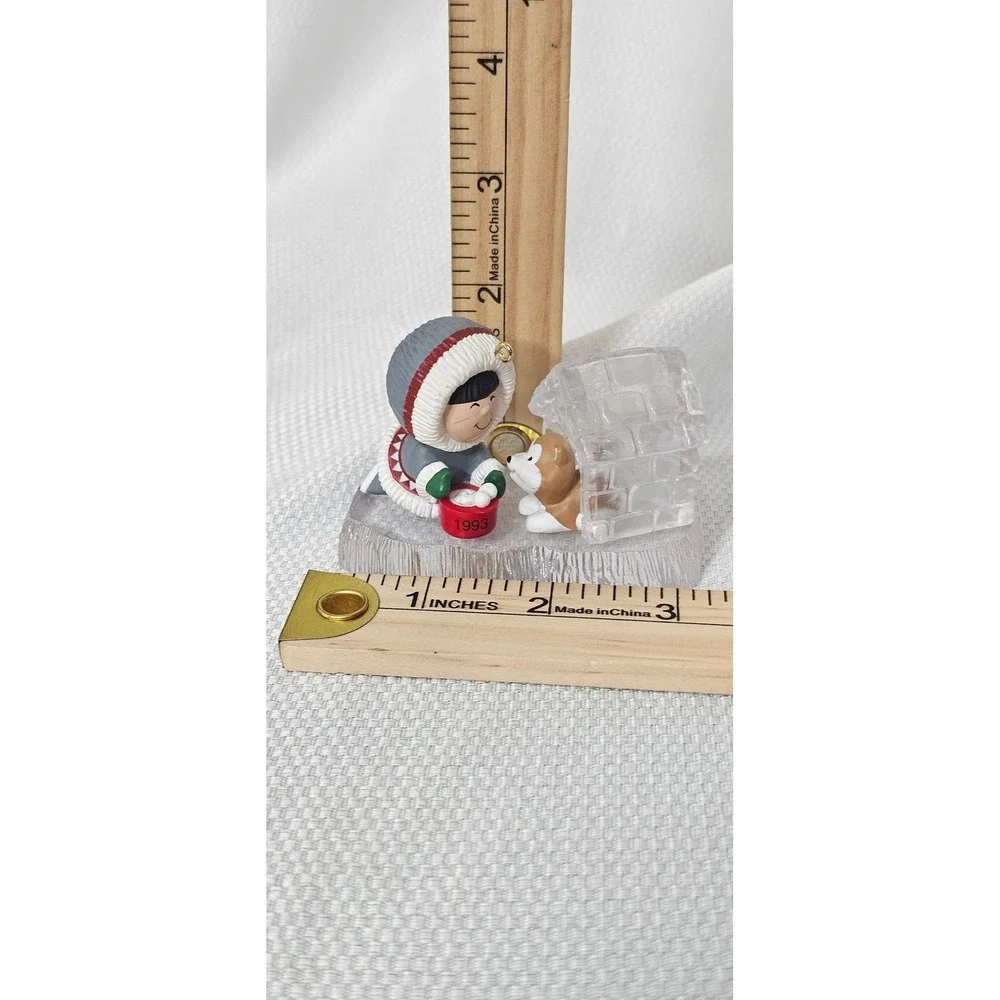 VTG Hallmark Keepsake 1993 Christmas Ornament Arctic Boy Husky Igloo Ice Base